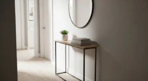 Slim furniture in narrow hallway
