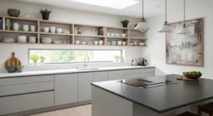 Open shelving making a kitchen feel lighter and more open