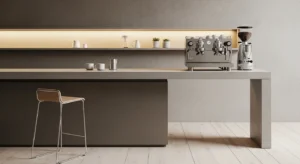 Minimalist coffee bar with a clean and modern look