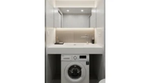Washing machine under sink maximizing space