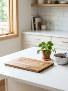 Minimalist Scandinavian kitchen with clutter-free countertops and simple decor
