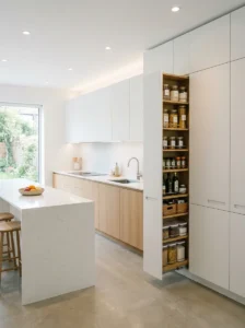 Hidden kitchen storage ideas with minimalist modern cabinets