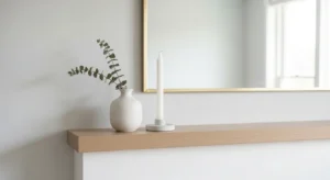 Minimalist fireplace mantle decor