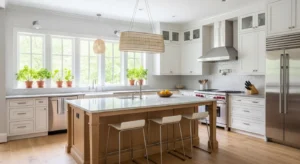 Light color palette creating an open and airy kitchen