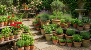 Terracotta pots adding rustic charm