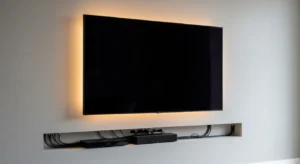 Hidden cables creating clean TV wall