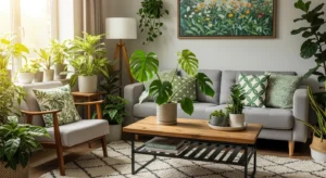Plants bringing freshness to living room