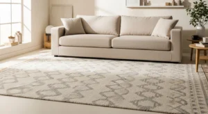 Area rug grounding sofa setup