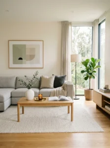 Minimal decor Scandinavian living room clean styling idea