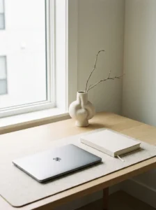 minimalist desk setup small home office clean workspace ideas