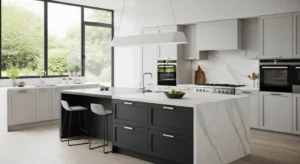 Two-tone kitchen island adding contrast and style