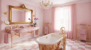 Pink and gold combination creating elegance