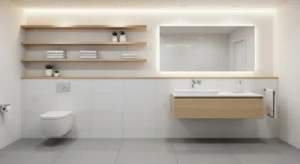 Built-in shelving for organized storage