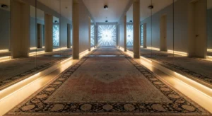 Runner rug in narrow hallway