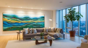 Large artwork creating focal point