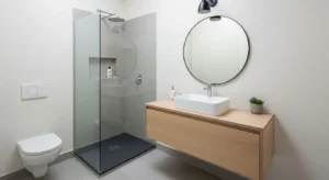 Minimal design making bathroom feel uncluttered