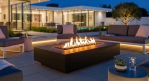 Minimal fire pit design for modern backyard