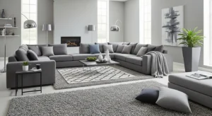 Soft textures making grey living room cozy
