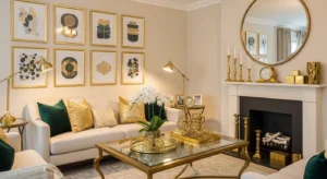 Metallic accents adding elegance