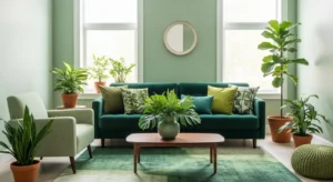 Layered green shades adding depth