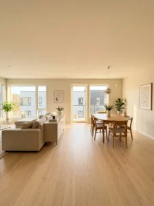 Clear walkway layout in living room dining room combo for better flow