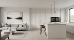 Minimalist combo layout creating a clean open space