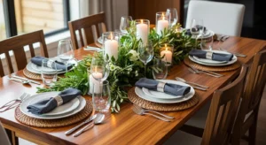 Natural elements warming dining table