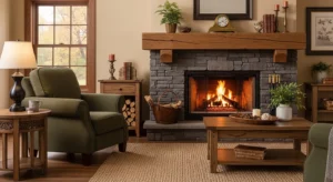 Wood elements adding warmth to space