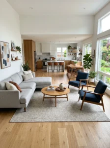 Furniture layout improving flow in open space