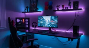 Gaming corner setup creating a cool teen bedroom feature