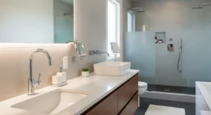 Elegant fixtures enhancing bathroom style