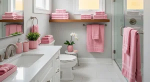 Pink accessories adding a subtle touch