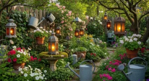 Vintage decor adding charm to garden