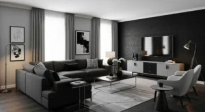 Grey and black creating modern contrast