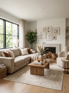 “Perfectly sized modern sofa in a stylish living room”