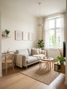 “Compact sofa arrangement in a small living room”