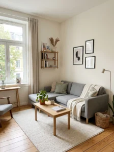“Compact sofa arrangement in a small living room”