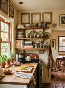Personalized kitchen decorated with meaningful family keepsakes and decor.