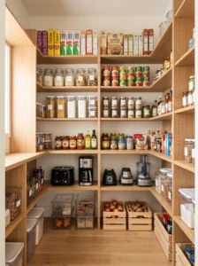 Adjustable shelf pin system for flexible pantry storage