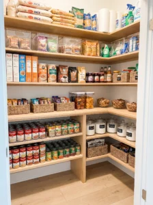 Pantry zones organized by food category