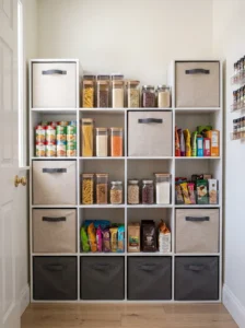 Modular cube shelving units for flexible pantry storage