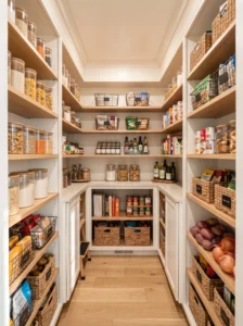 Compact U-shaped pantry maximizing storage in a small footprint