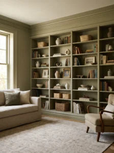 BILLY bookcases transformed into a custom built-in wall