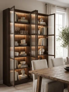 HAVSTA cabinet upgraded with glass doors for display storage