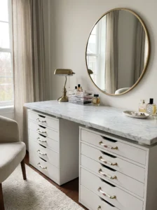 ALEX drawer units transformed into a stylish vanity base