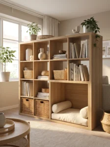 KALLAX shelving unit with an integrated pet bed